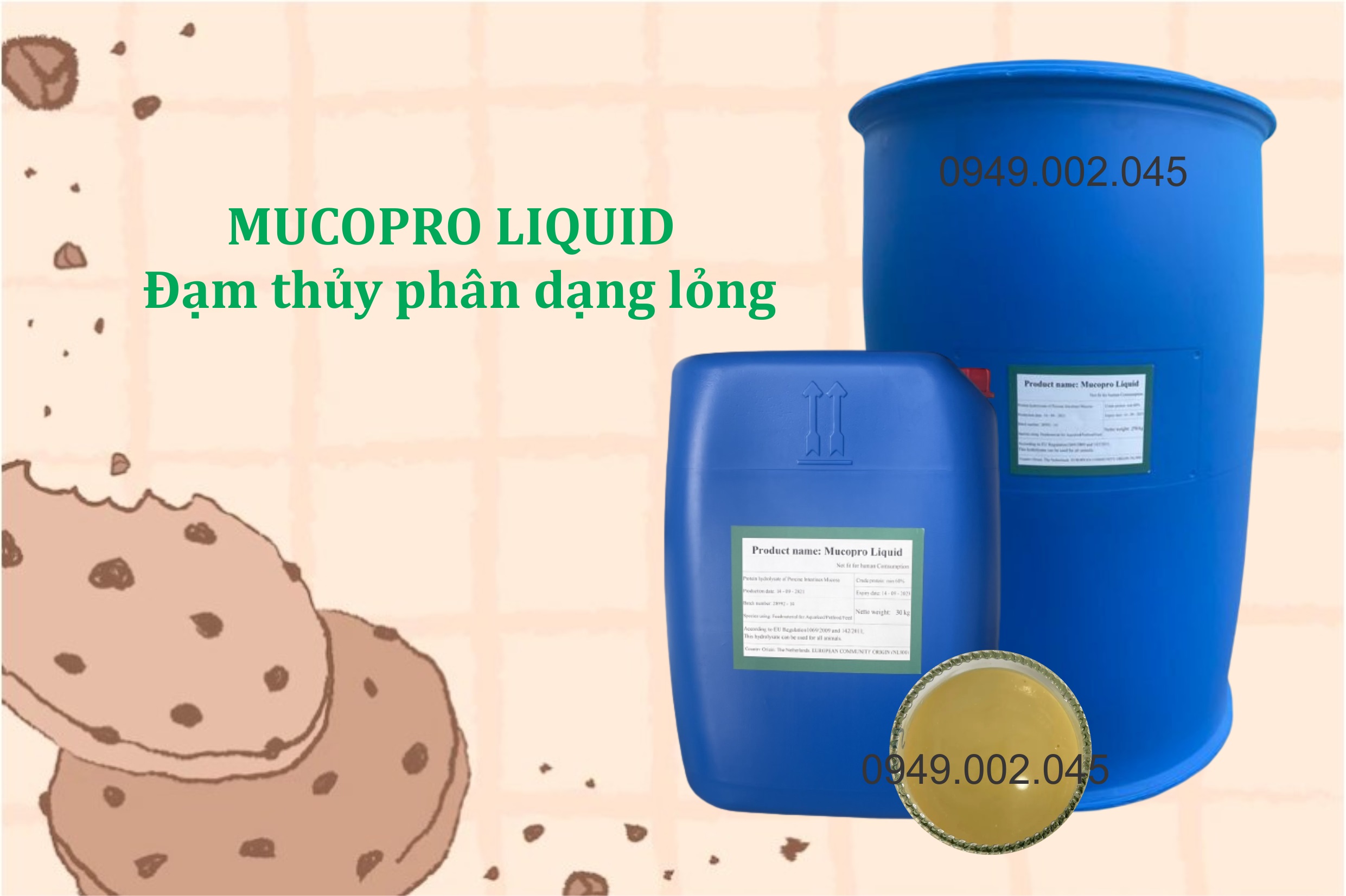 Đạm thủy phân dạng lỏng Mucopro Liquid cho thủy sản
